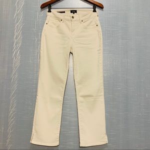 NYDJ Marilyn straight ankle white jeans